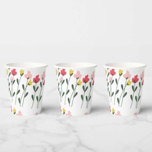 Cool Spring floral  pattern  Paper Cups