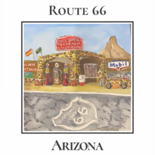 Cool Springs Gas Station, Route 66, Arizona Sticker