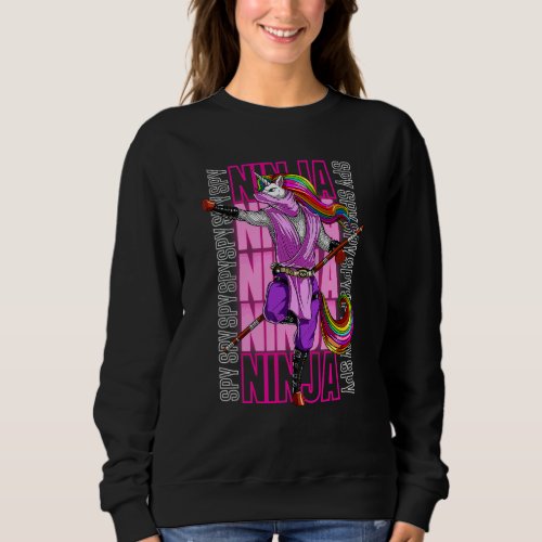 Cool Spy Gaming Ninja Gamer Unicorn Ninja Boy Girl Sweatshirt
