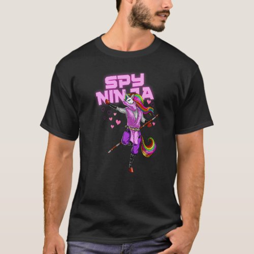 Cool Spy Gaming Ninja Gamer Unicorn Ninja Boy Girl T_Shirt