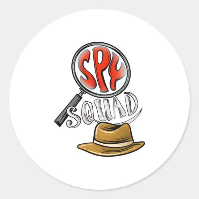 Cool Spy Squad Kids  Funny Secret Agent Group C Classic Round Sticker (Front)