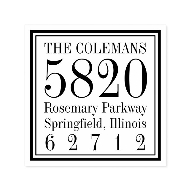 Cool Square Return Address Self-Inking Stamp (Design)