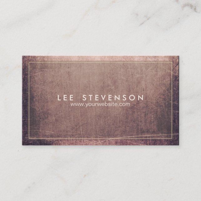 Cool Sratched Aged and Rustic Grunge Professional Business Card (Front)