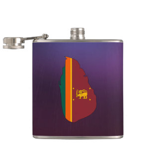 Cool Sri Lanka Flag Map Flask