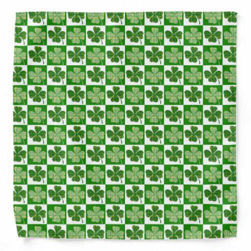 Cool St Patricks Day Four_leaf Clover Pattern Bandana