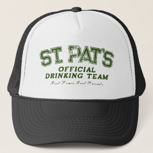 Cool St Patrickss Day drinking team trucker hat