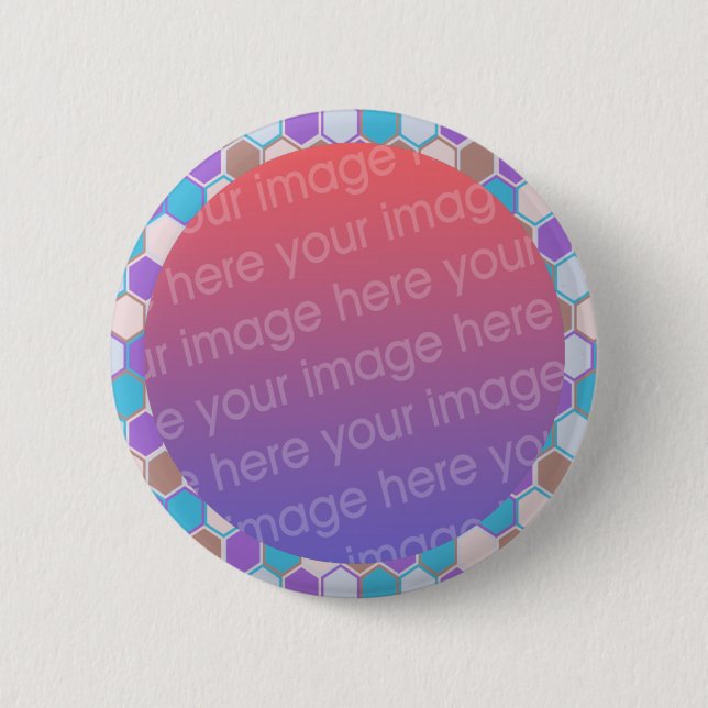 cool stained glass photo frame button (Front)