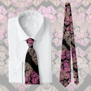Cool stained glass window - fractal art neck tie