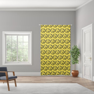 Cool Stained Happy Smiling face pattern yellow Blackout Curtains