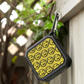 Cool Stained Happy Smiling face pattern yellow Bluetooth Speaker