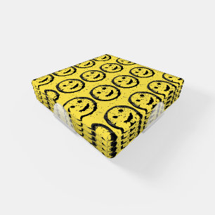 Cool Stained Happy Smiling face pattern yellow Coaster Set