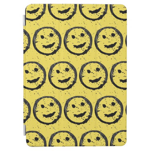 Cool Stained Happy Smiling face pattern yellow iPad Air Cover