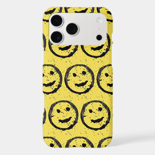 Cool Stained Happy Smiling face pattern yellow iPhone 17 Pro Max Case