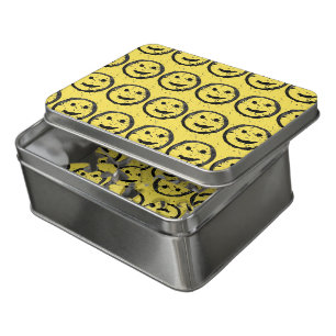 Cool Stained Happy Smiling face pattern yellow Jigsaw Puzzle