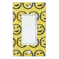 Cool Stained Happy Smiling face pattern yellow