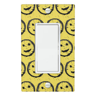 Cool Stained Happy Smiling face pattern yellow Light Switch Cover