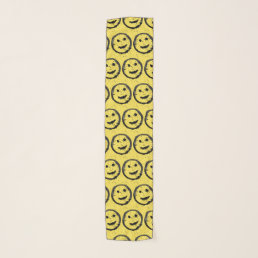 Cool Stained Happy Smiling face pattern yellow Scarf