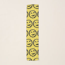 Cool Stained Happy Smiling face pattern yellow Scarf