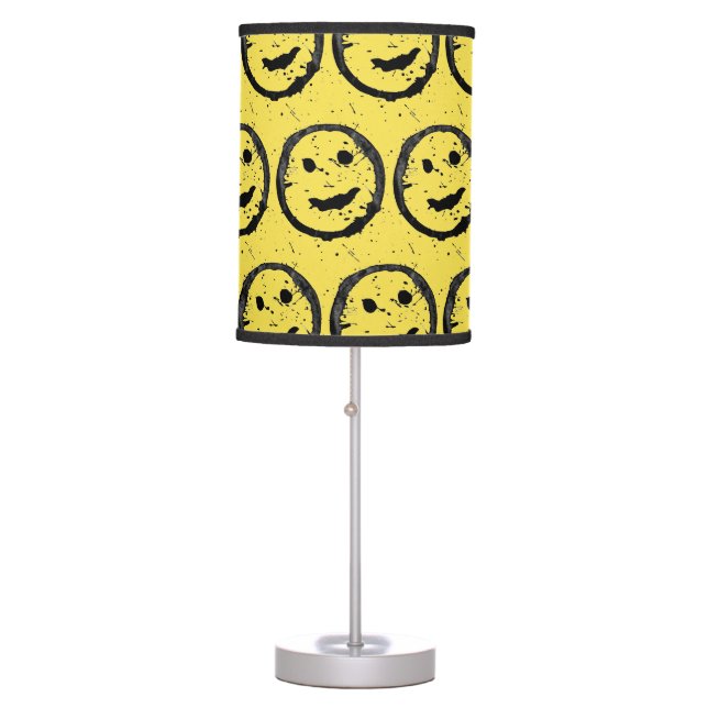 Cool Stained Happy Smiling face pattern yellow Table Lamp (Front)
