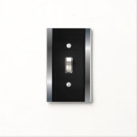 Cool Stainless Steel Border - Black Silver Metal Light Switch Cover at Zazzle