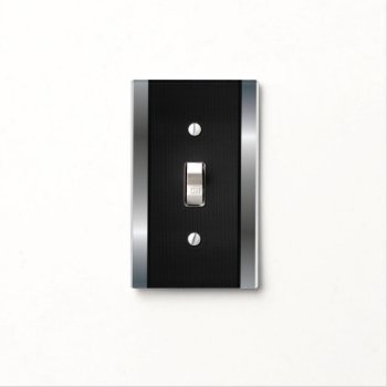 Cool Stainless Steel Border - Black Silver Metal Light Switch Cover by UrHomeNeeds at Zazzle