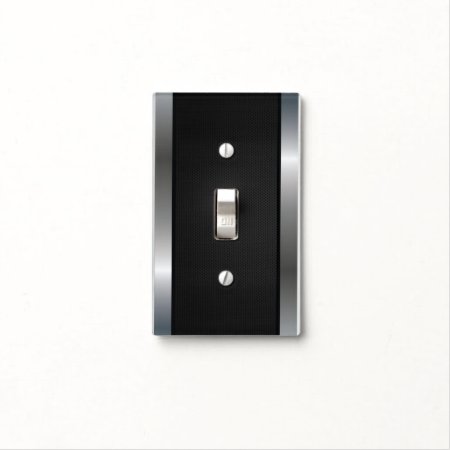 Cool Stainless Steel Border - Black Silver Metal Light Switch Cover