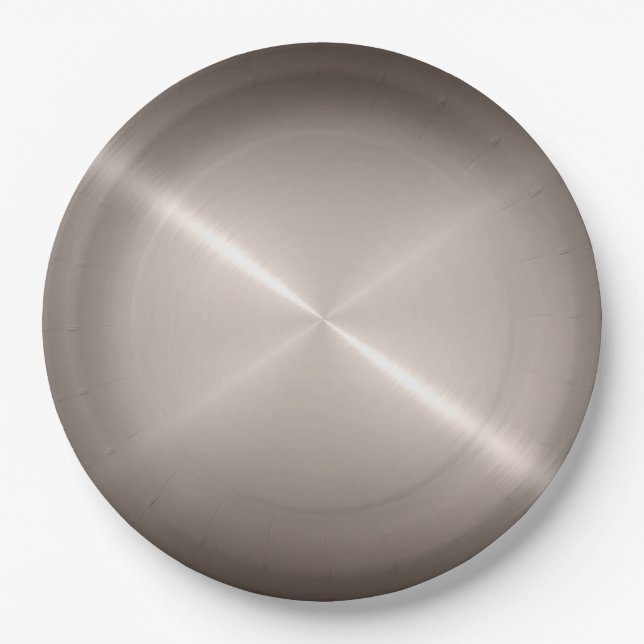 Cool Stainless Steel Metal #18 Paper Plates (Front)