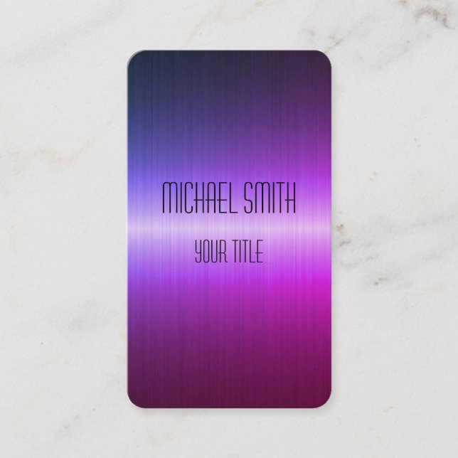 Cool Stainless Steel Metal #5 Business Card (Front)