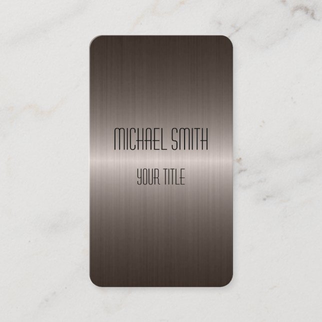 Cool Stainless Steel Metal Business Card (Front)