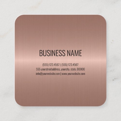 Cool Stainless Steel Metal Look 3 Square Business Card