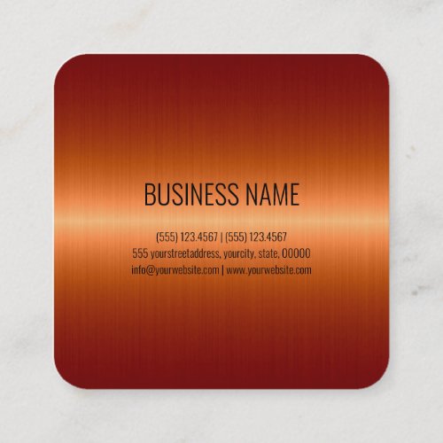Cool Stainless Steel Metal Look 7 Square Business Card