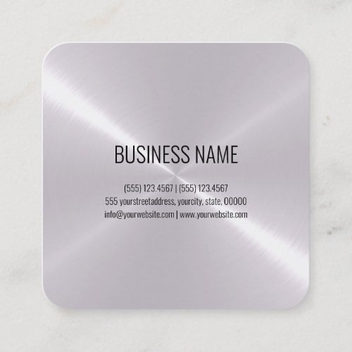 Cool Stainless Steel Metal Look 8 Square Business Card