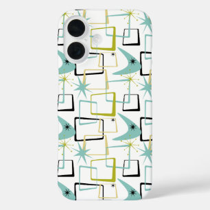 Cool Starburst Boomerang Squares Mid-century iPhone 16 Case