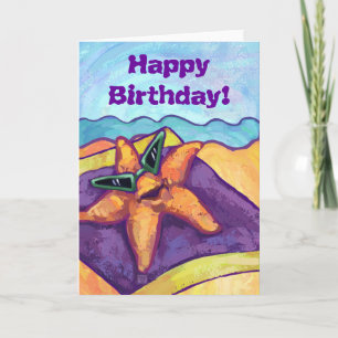 Cool Starfish Happy Birthday Card