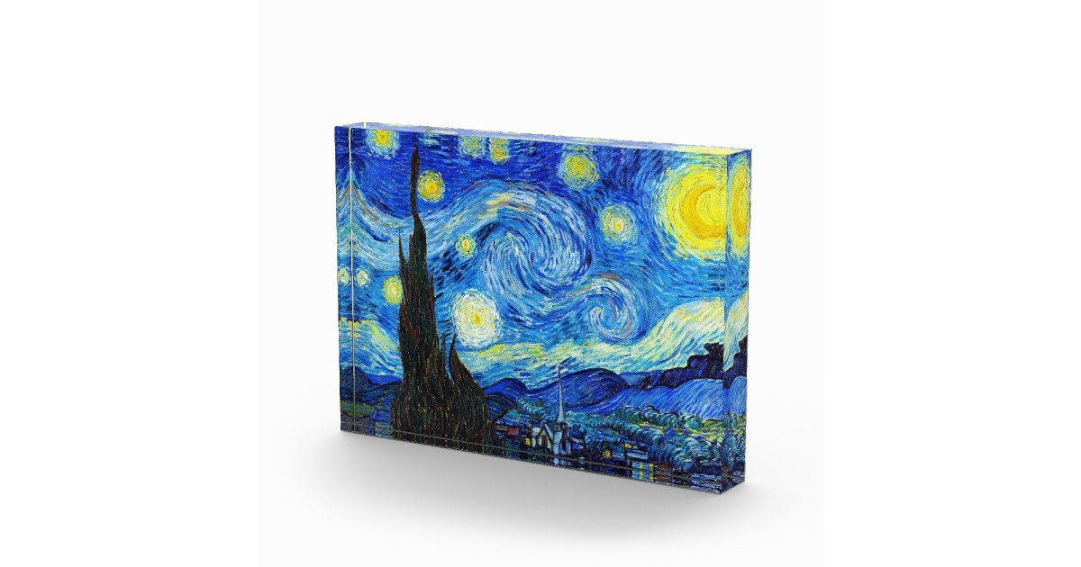 Cool Starry Night Vincent Van Gogh painting Acrylic Award | Zazzle