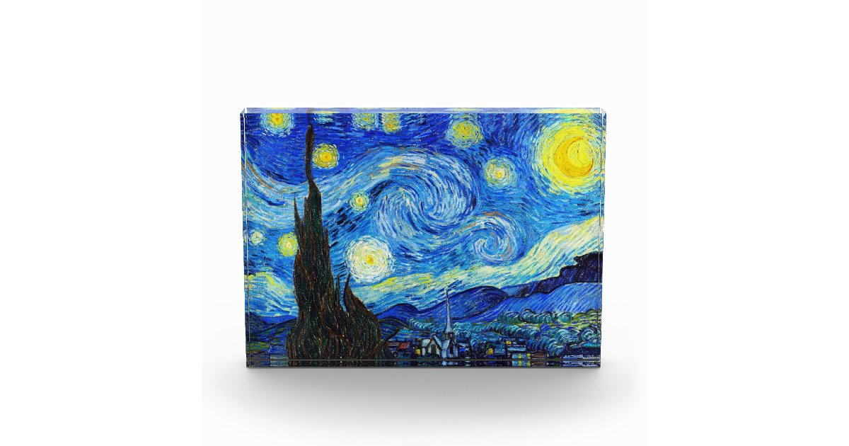 Cool Starry Night Vincent Van Gogh painting Acrylic Award | Zazzle