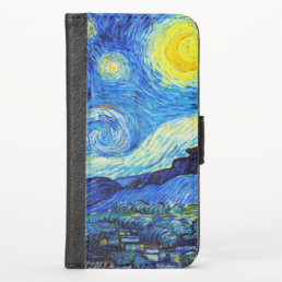 Cool Starry Night Vincent Van Gogh painting art iPhone X Wallet Case