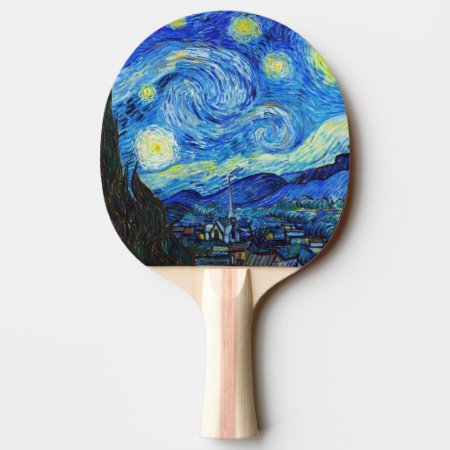 Cool Starry Night Vincent Van Gogh Painting Art Ping Pong Paddle