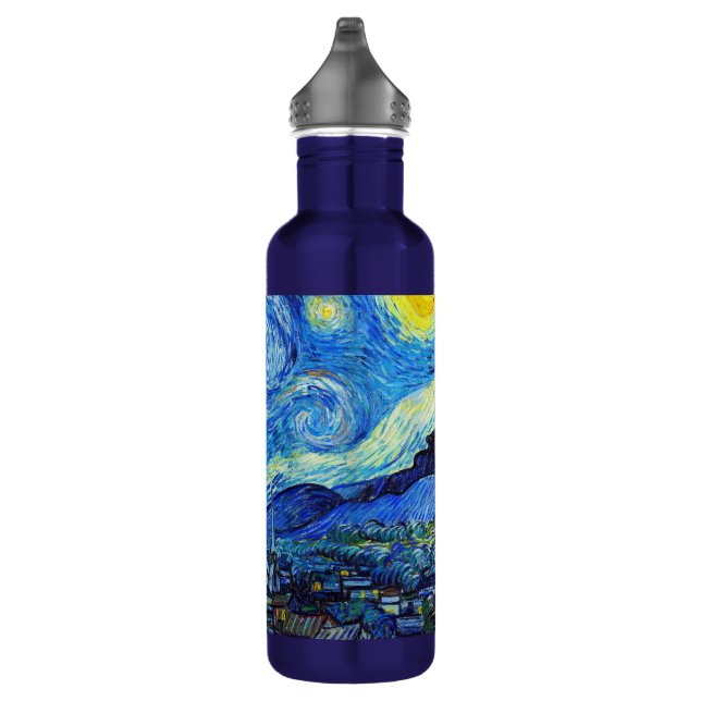 Cool Starry Night Vincent Van Gogh painting art Stainless Steel Water Bottle (Right)
