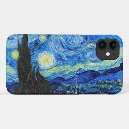 Cool Starry Night Vincent Van Gogh painting iPhone 11 Case