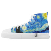 Cool Starry Night Vincent Van Gogh painting High-Top Sneakers (Left Shoe Outside)
