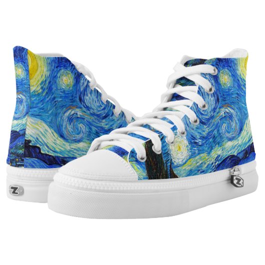 Cool Starry Night Vincent Van Gogh painting High-Top Sneakers (Pair)