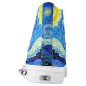 Cool Starry Night Vincent Van Gogh painting High-Top Sneakers (Left Shoe Back)