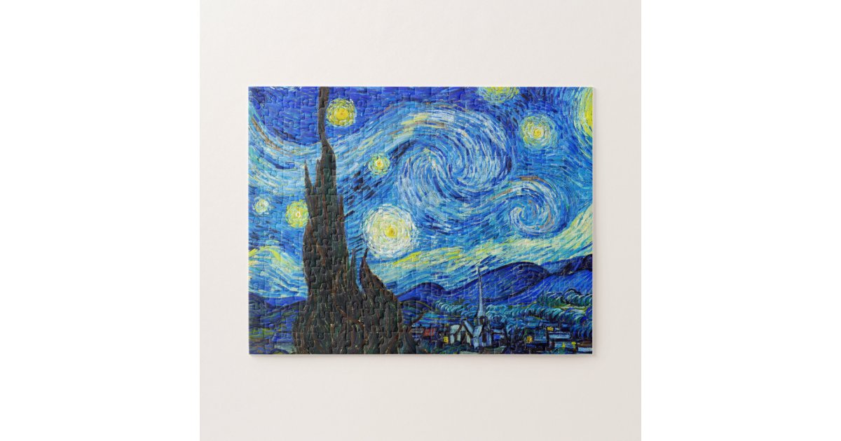 Cool Starry Night Vincent Van Gogh painting Jigsaw Puzzle | Zazzle