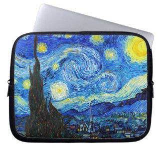 Cool Starry Night Vincent Van Gogh painting Laptop Sleeve