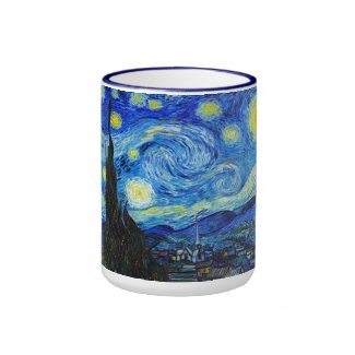 Cool Starry Night Vincent Van Gogh painting Ringer Mug