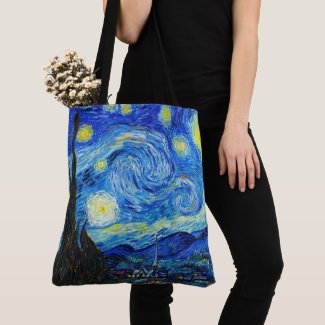 Cool Starry Night Vincent Van Gogh painting Tote Bag