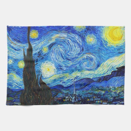 Cool Starry Night Vincent Van Gogh painting Towel