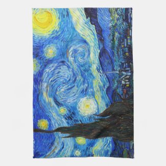 Cool Starry Night Vincent Van Gogh painting Towel