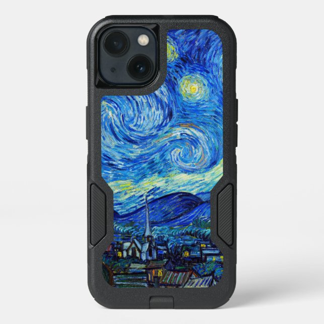 Cool Starry Night Vincent Van Gogh vibrant art Otterbox iPhone Case (Back)